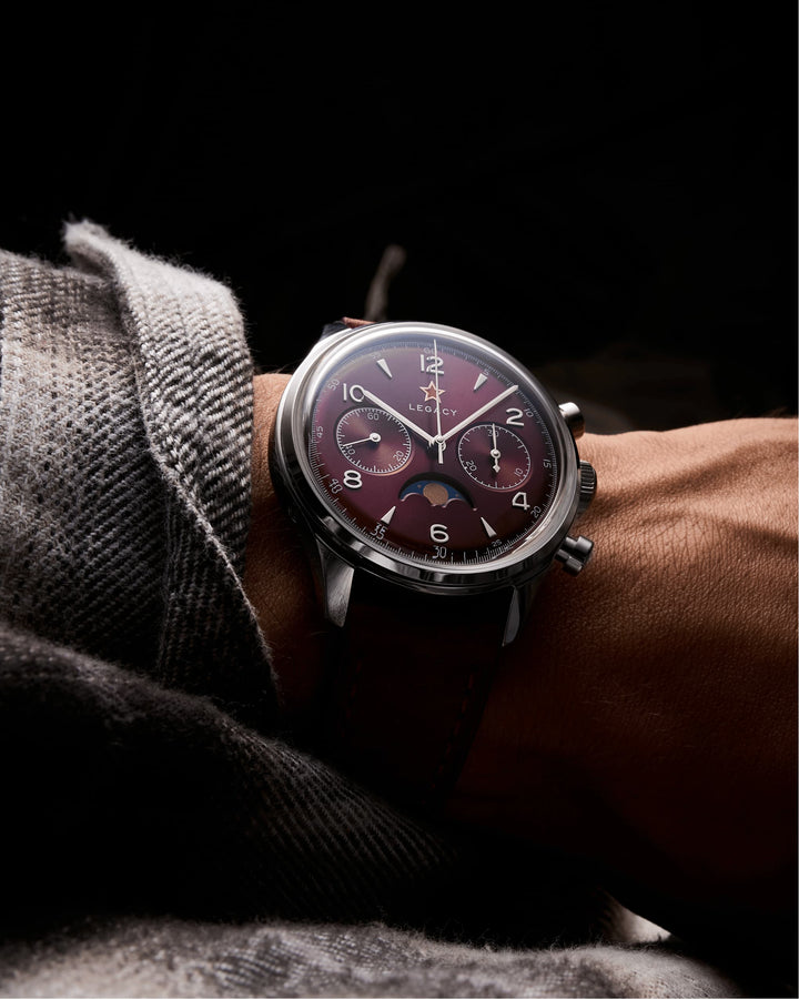 LIMITED EDITION | 1963 LEGACY BURGUNDY EDITION | Seagull movement| MOONPHASE