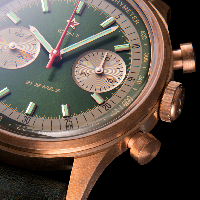 Seagull 1963 Icon II – Green Bronze Edition | Collector’s Chronograph