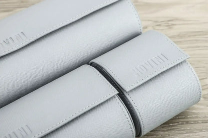 Etui Montre Cuir Saffiano Gris Hovini – Deux Montres