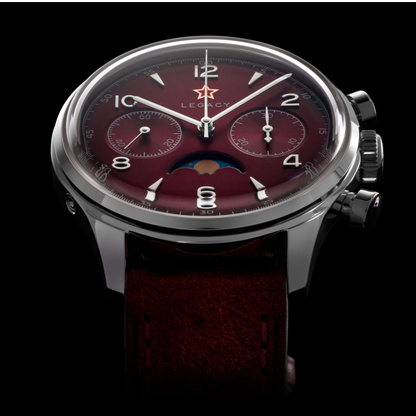 LIMITED EDITION | 1963 LEGACY BURGUNDY EDITION | Seagull movement| MOONPHASE