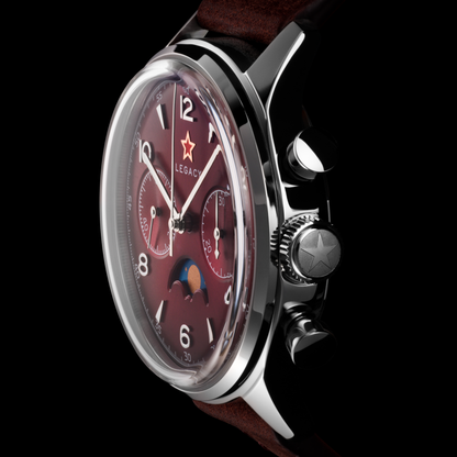 LIMITED EDITION | 1963 LEGACY BURGUNDY EDITION | Seagull movement| MOONPHASE