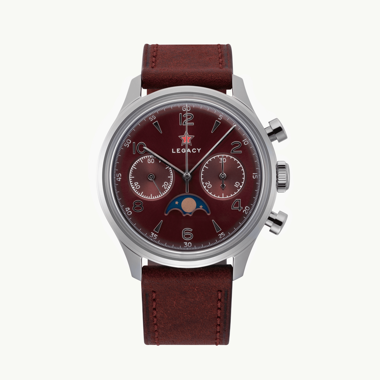 LIMITED EDITION | 1963 LEGACY BURGUNDY EDITION | Seagull movement| MOONPHASE