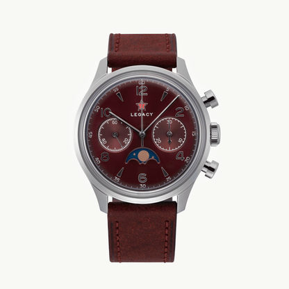 LIMITED EDITION | 1963 LEGACY BURGUNDY EDITION | Seagull movement| MOONPHASE