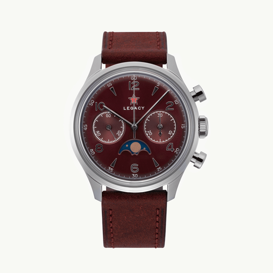 LIMITED EDITION | 1963 LEGACY BURGUNDY EDITION | Seagull movement| MOONPHASE