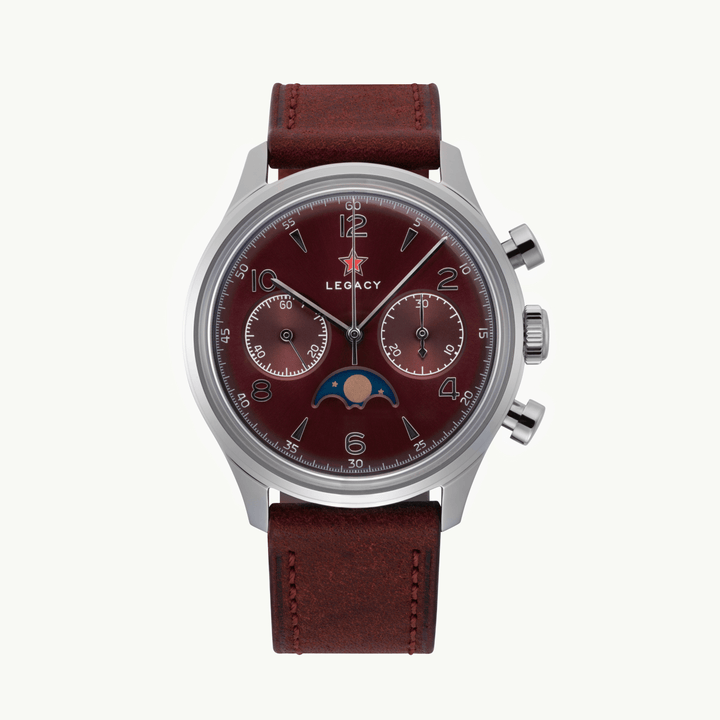 LIMITED EDITION | 1963 LEGACY BURGUNDY EDITION | Seagull movement| MOONPHASE