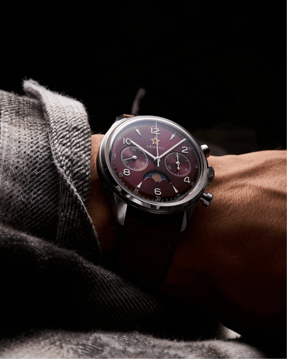 LIMITED EDITION | 1963 LEGACY BURGUNDY EDITION | Seagull movement| MOONPHASE