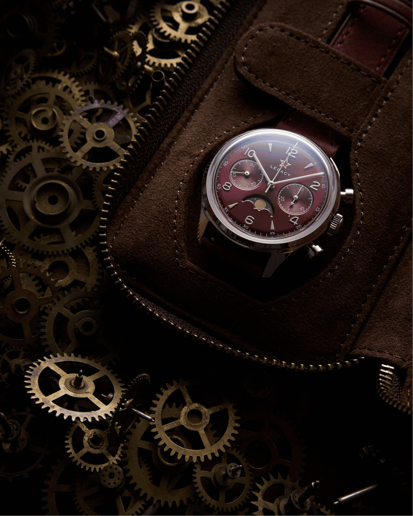 LIMITED EDITION | 1963 LEGACY BURGUNDY EDITION | Seagull movement| MOONPHASE