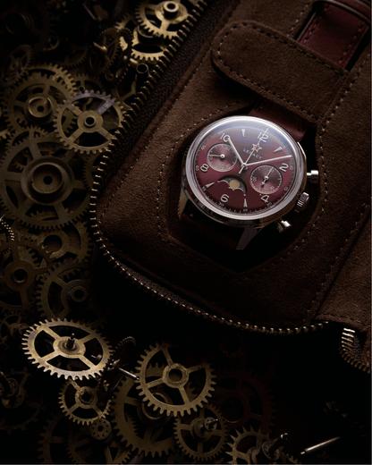 LIMITED EDITION | 1963 LEGACY BURGUNDY EDITION | Seagull movement| MOONPHASE